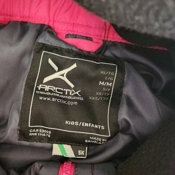 Arctix Kids Insulated Snow Bib Overalls Fuchsia hot‎ pink Size Medium (flaw) - Picture 5 of 14